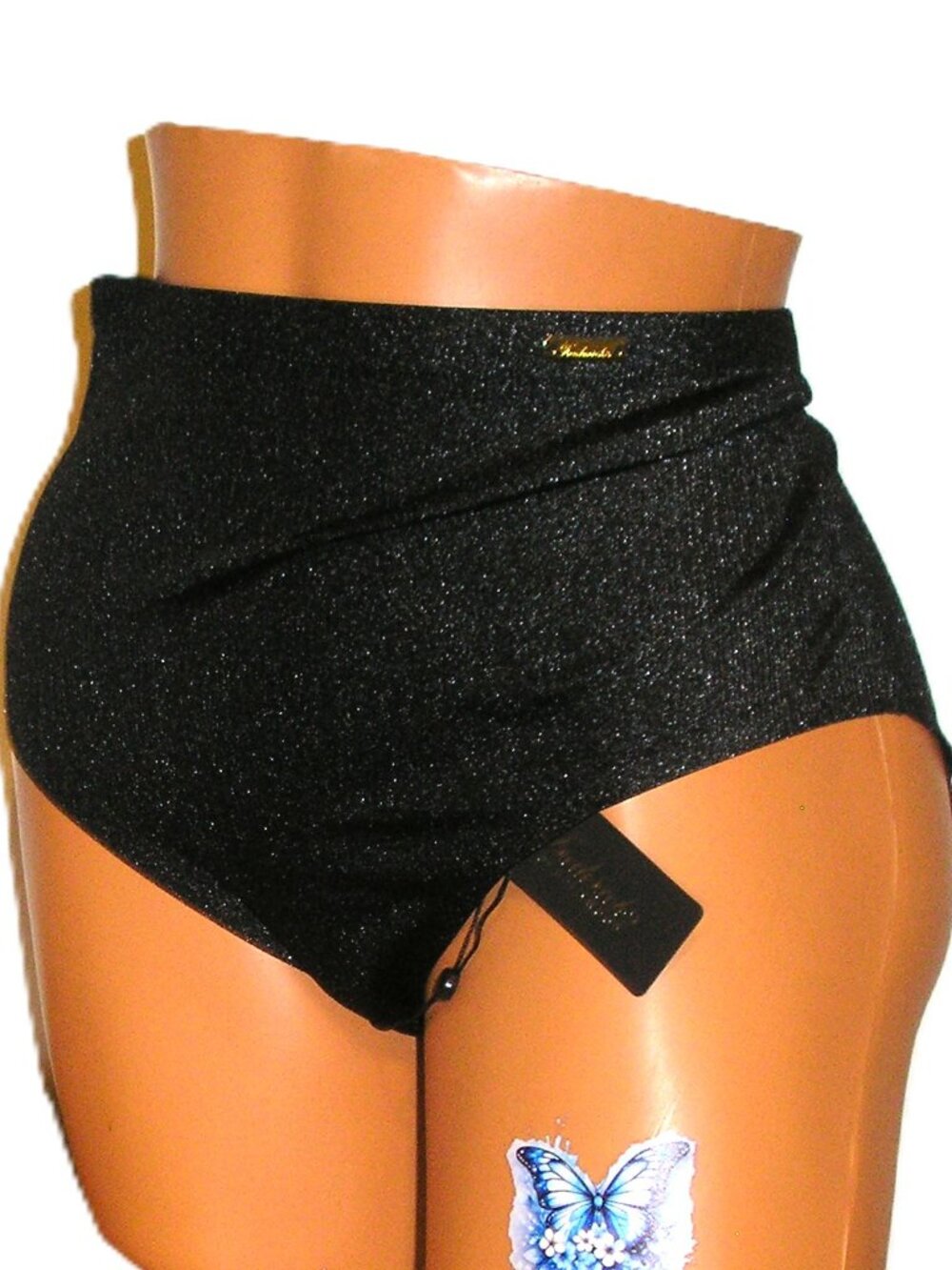 Frederick's of Hollywood Black Shimmer Briefs Panties Lingerie, XXL